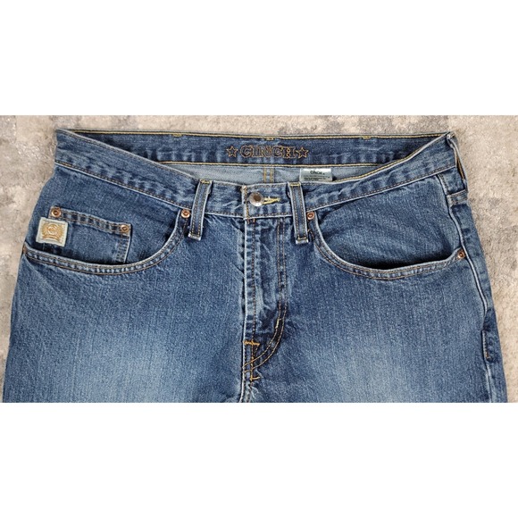 Cinch Up Men's Blue Relaxed Fit Denim Western Rodeo Logo Jeans Sz 33x36 - Picture 3 of 8